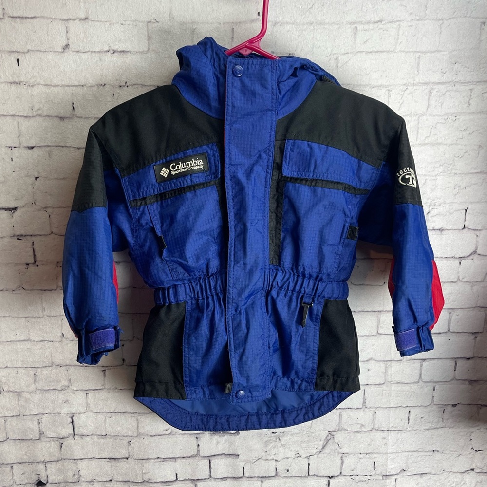 Vintage Columbia ski jacket kids size 4/5 blue color block